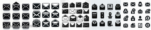 Vector set image silhouette of mail