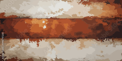 A weathered old metal wall background featuring a rusty grunge texture with peeling brown paint and cracked steel patterns on an aged iron surface