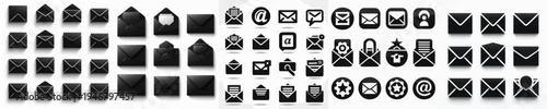 Vector set image silhouette of mail
