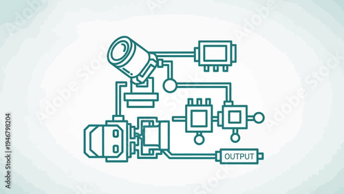 Mechanical System Diagram with Components and Output.