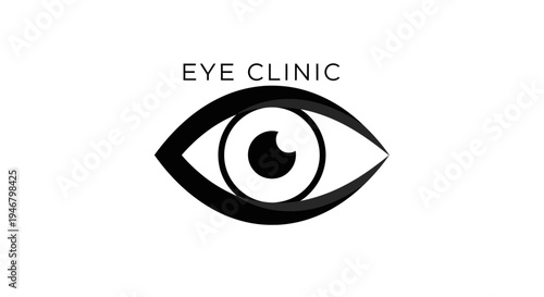 Minimalist Eye Clinic Logo with Bold Black Design and Clean White Background