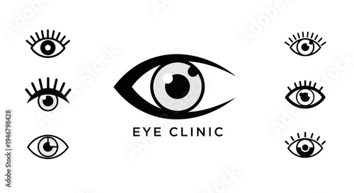 Minimalist Eye Clinic Logo with Modern Design for Vision Healthcare Solutions