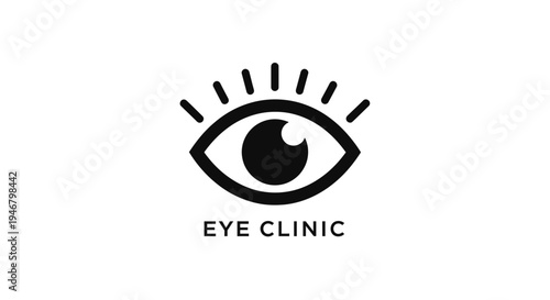 Minimalist Eye Clinic Logo with Sunburst Design Ideal for Ophthalmology and Vision Care
