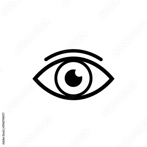 Minimalist Eye Icon Design for Observing, Vision, and Perceiving in Visual Communication