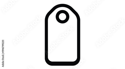 Minimalist price tag icon with a bold black outline. Clean and simple vector illustration for shopping, sales, e-commerce, and labeling. Modern and versatile graphic design.