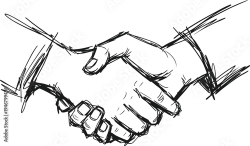 Vector handshake icon, business partnership symbol