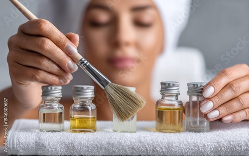 Beautician Performing Chemical Peel Application Step