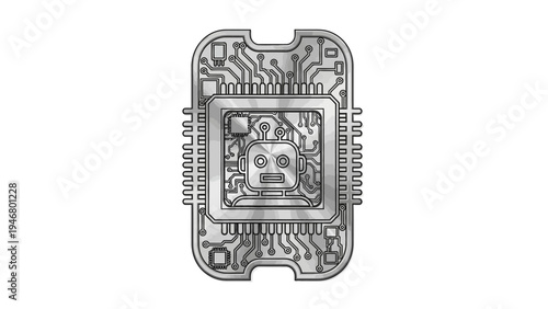 Microchip with Central Processing Unit Design.
