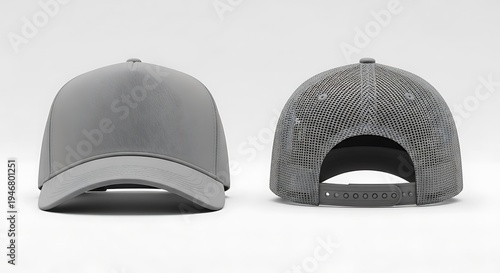 Mockup of a steel grey color trucker cap