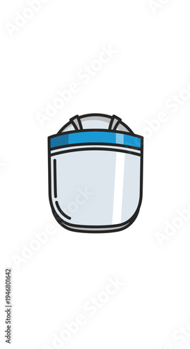 Minimalist Illustration of a Protective Face Shield for Healthcare Professionals and Essential