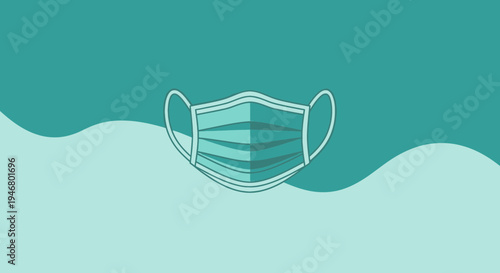 Minimalist Illustration of a Surgical Mask Symbolizing Protection and Wellness