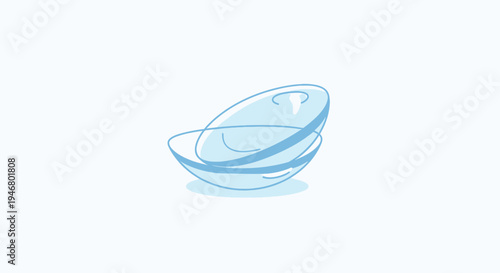 Minimalist Illustration of Contact Lenses for Vision Correction and Optometry