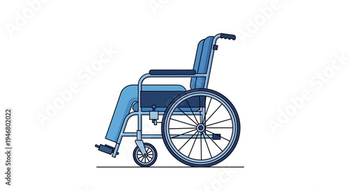 Minimalist Illustration of Wheelchair, Depicting Mobility and Accessibility on White Background