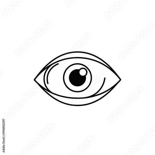 Minimalist Linear Illustration Of An Eye Representing Vision, Perception, And Observation