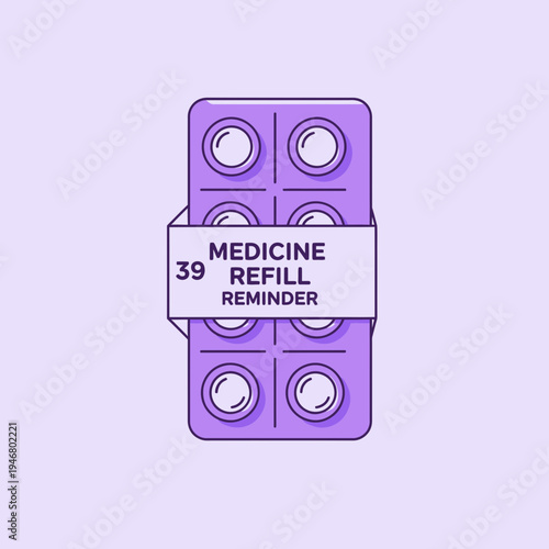 Minimalist Pharmaceutical Pill Blister Pack Illustrative Concept with Medicine Reminder Design