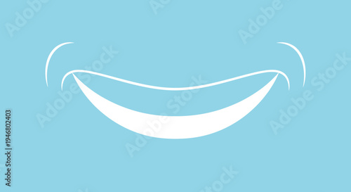 Minimalist Smile Depicted In White Against a Light Blue Backdrop For Versatile Design Uses