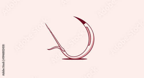 Minimalist Surgical Needle Artwork Depicting Precision And Delicate Craftsmanship