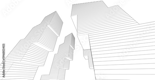 ​​abstract architecture 3d illustration background	