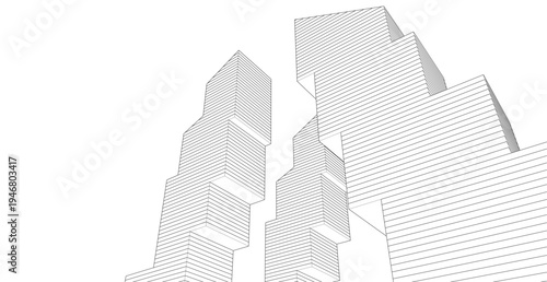 ​​abstract architecture 3d illustration background	