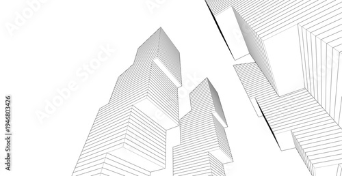 ​​abstract architecture 3d illustration background	
