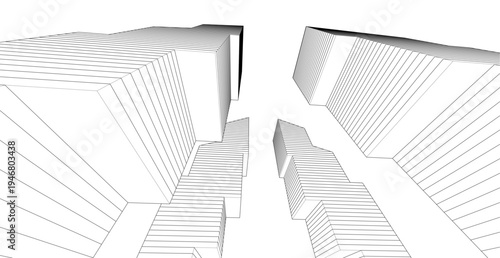 ​​abstract architecture 3d illustration background	