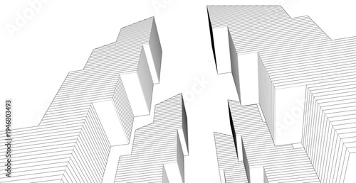 ​​abstract architecture 3d illustration background	