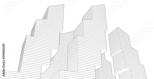 ​​abstract architecture 3d illustration background	