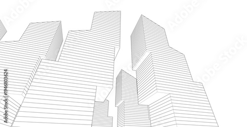 ​​abstract architecture 3d illustration background	