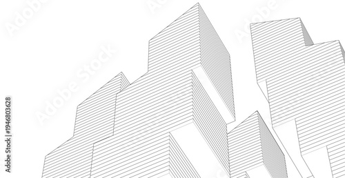 ​​abstract architecture 3d illustration background	