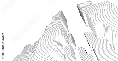 ​​abstract architecture 3d illustration background	