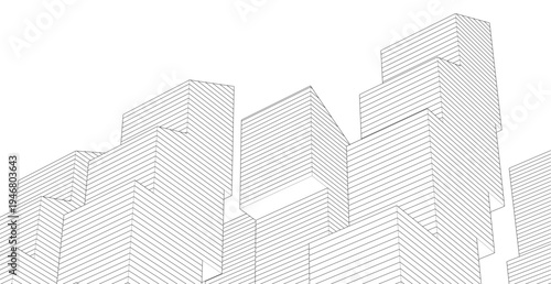 ​​abstract architecture 3d illustration background	