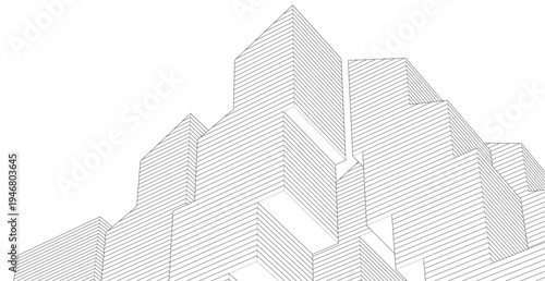 ​​abstract architecture 3d illustration background	