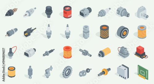Assorted Mechanical Parts and Tools Collection.