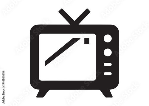 television logo silhouette vector, Vintage retro antenna television logo silhouette vector illustration, old tv logo, box tv logo, tv retro logo silhouette design on white background