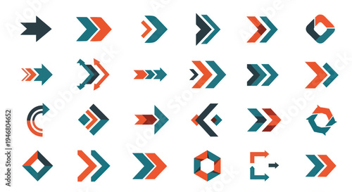 Collection of Modern Arrow Symbols and Icons.