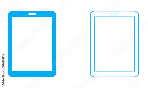 Tablet Mockup icon. Modern  tablet device frame with empty screen isolated on white background, ideal for app presentation, UI design mockups, and digital display concepts.