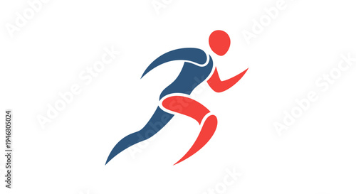 Running Man Silhouette Dynamic Motion Illustration.