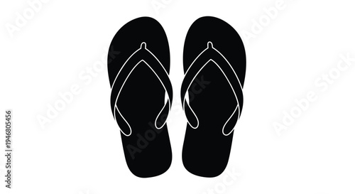 Vector black flip flop icon