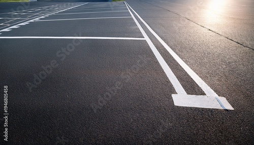 a freshly paved parking lot with smooth asphalt and bright white parking lines ready for use parking lot asphalt smooth surface