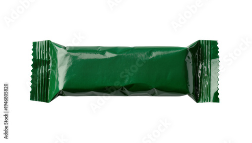 Quadro su tela Isolated blank glossy green packaging for sweet candy chocolate bar or protein s