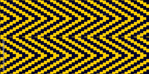 Abstract zigzag pattern featuring bold yellow and dark blue hues
