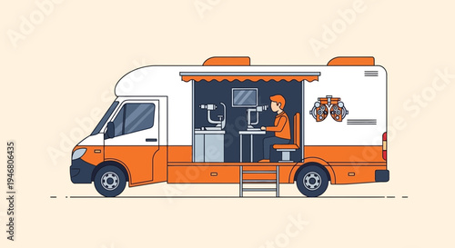 Mobile Vision Clinic Servicing Community With Eye Care Solutions For Visual Health