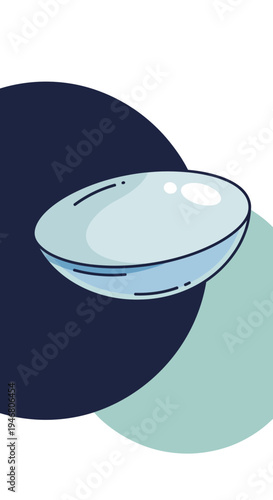 Modern Abstract Artistic Representation of a Contact Lens with Geometric Backgrounds