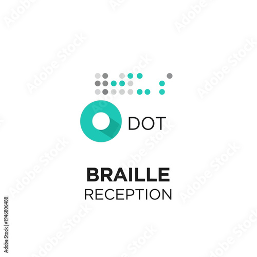 Modern Accessibility Symbol Demonstrating Braille and Dot Code for Inclusive Design Concepts