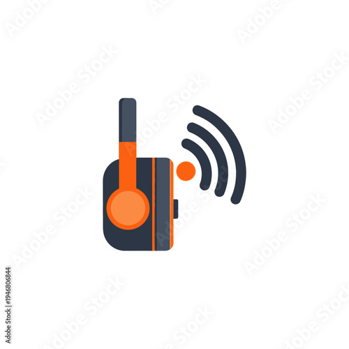 Modern Communication Device Icon Depicting Wireless Connectivity and Signal Transmission Visually