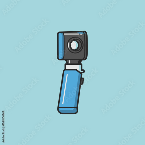 Modern Compact Camera Illustration with Blue Accents, Capturing Adventures and Memories