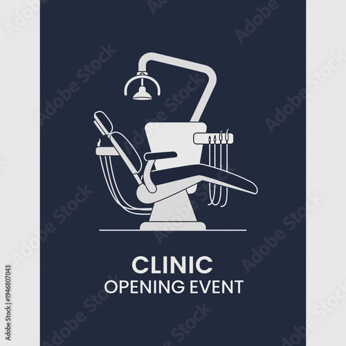 Modern Dental Clinic Advertisement Featuring Chair Equipment For Clinic's Opening Event
