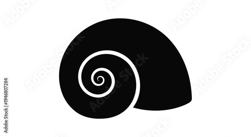 Black snail shell icon vector