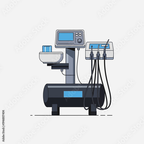 Modern Dental Equipment Illustration Depicting Advanced Technological Innovations in Dentistry