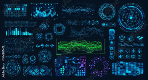 Futuristic HUD Elements - A Collection of High-Tech Interface Designs.